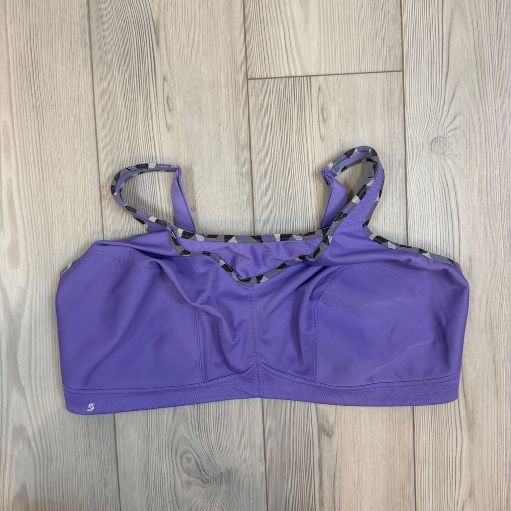 Glamorise Sport High Impact Purple Sports Bra 50D 1066 Adjustable Straps